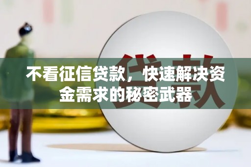 横峰不看征信贷款，快速解决资金需求的秘密武器