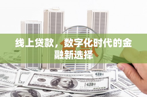 横峰线上贷款，数字化时代的金融新选择