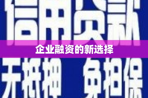 横峰企业融资的新选择