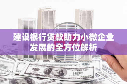 横峰建设银行贷款助力小微企业发展的全方位解析
