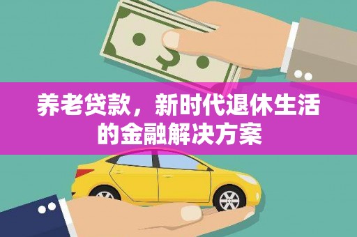 横峰养老贷款，新时代退休生活的金融解决方案