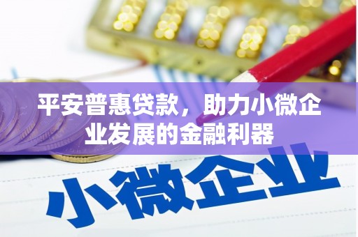 横峰平安普惠贷款，助力小微企业发展的金融利器
